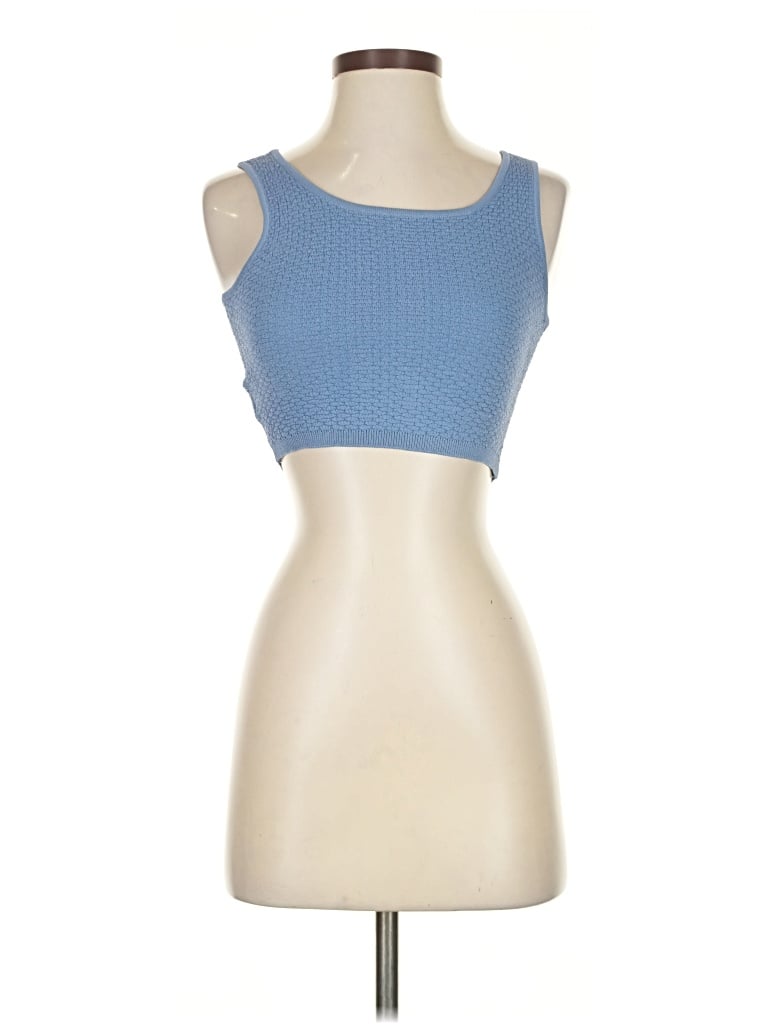Pre-owned Commense Sleeveless Top Blue Strapless Neckline Tops