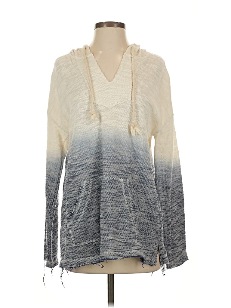 Pre-owned Hem & Thread Pullover Sweater In White