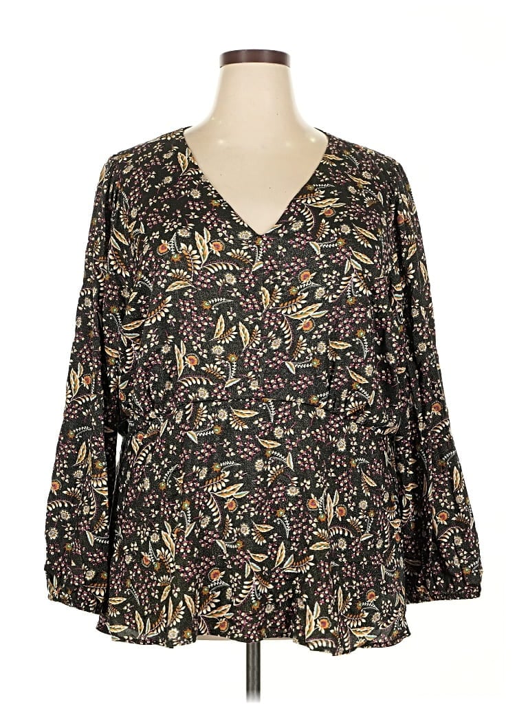 Pre-owned Lane Bryant 3/4 Sleeve Blouse In Black