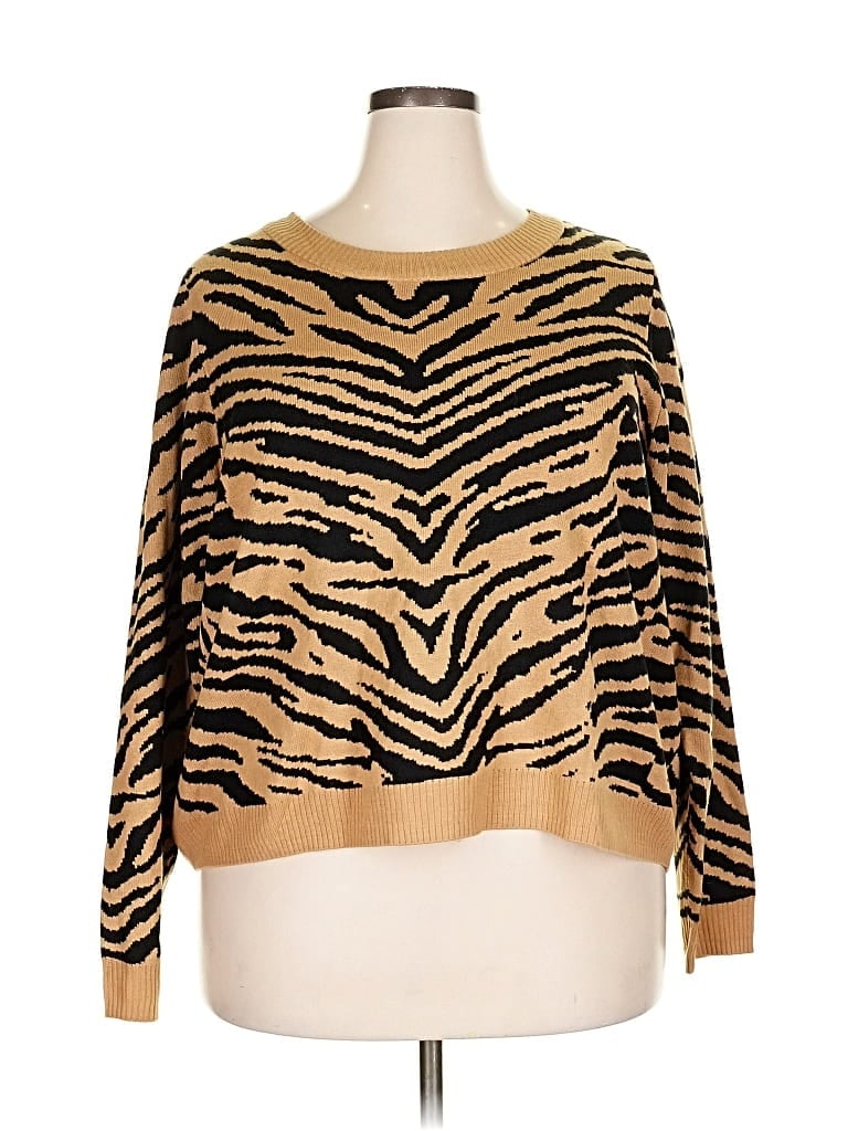 Pre-owned Lane Bryant Pullover Sweater In Gold