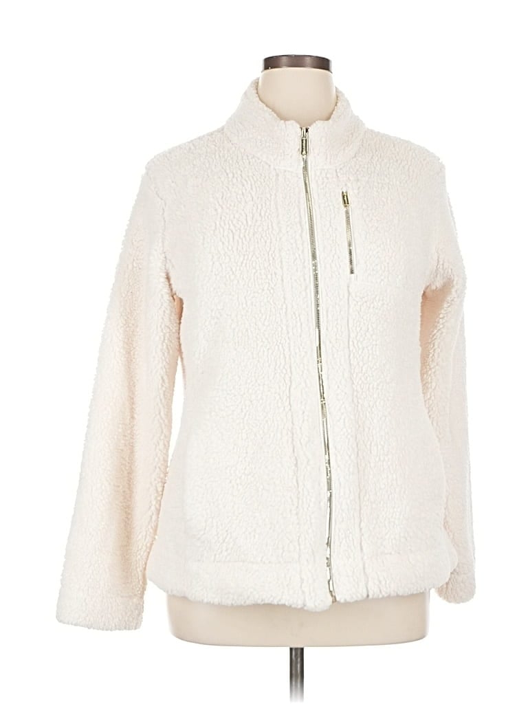 Pre-owned Calvin Klein Faux Fur Jacket In White