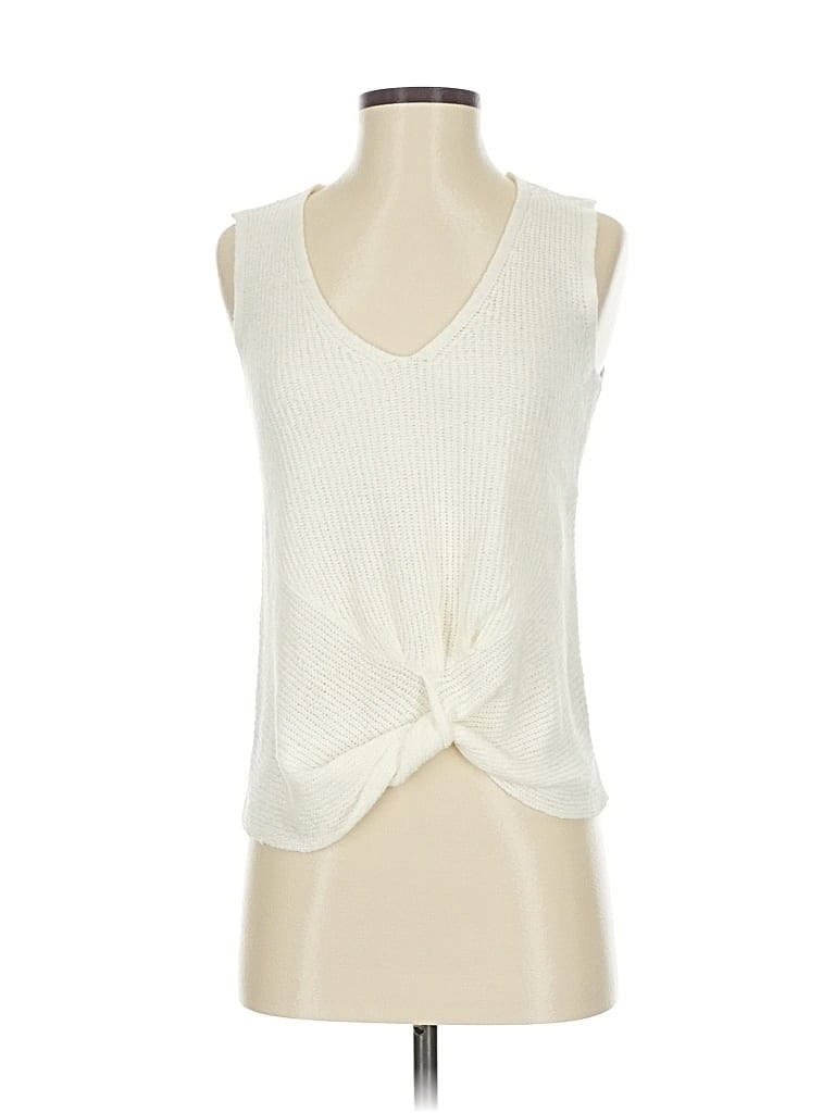 Pre-owned Marled By Reunited Sweater Vest In White