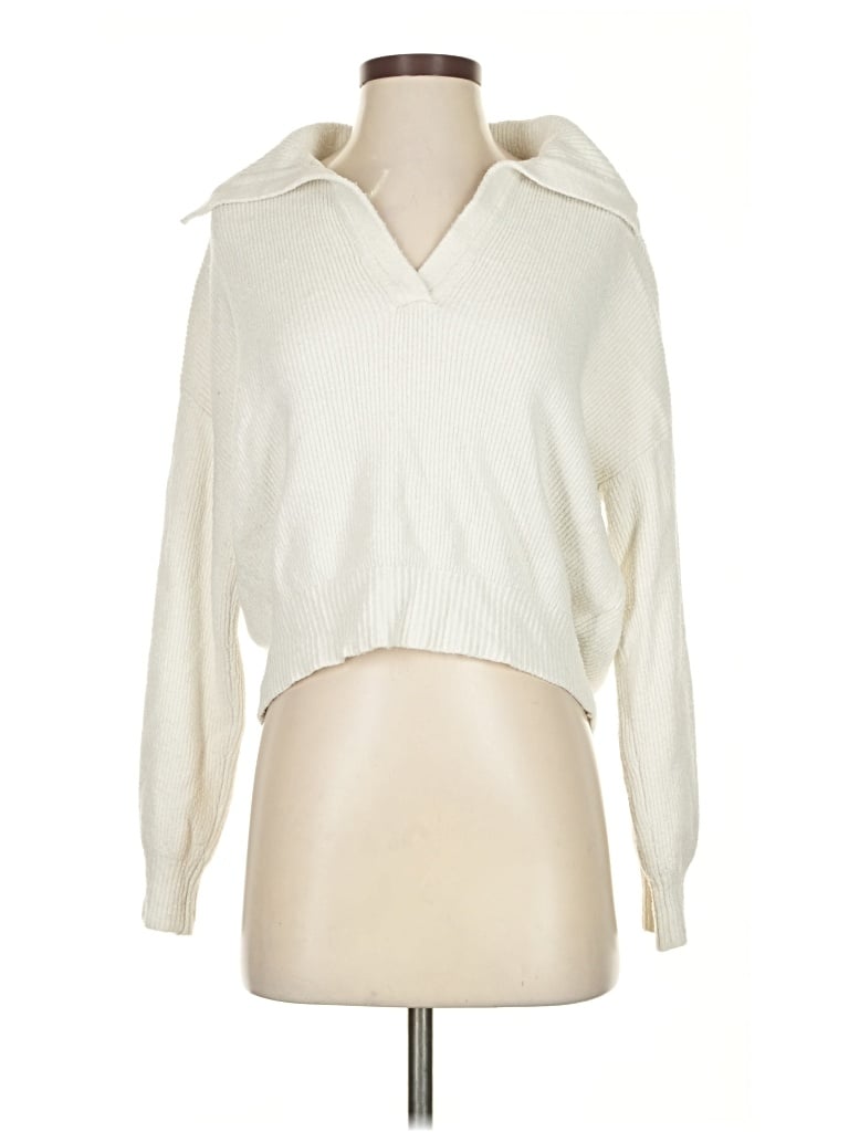 Pre-owned Abercrombie & Fitch Pullover Sweater In White