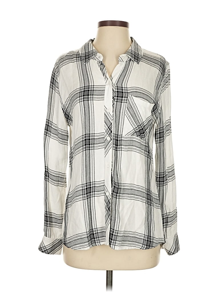 Pre-owned Rails Long Sleeve Button Down Shirt In White