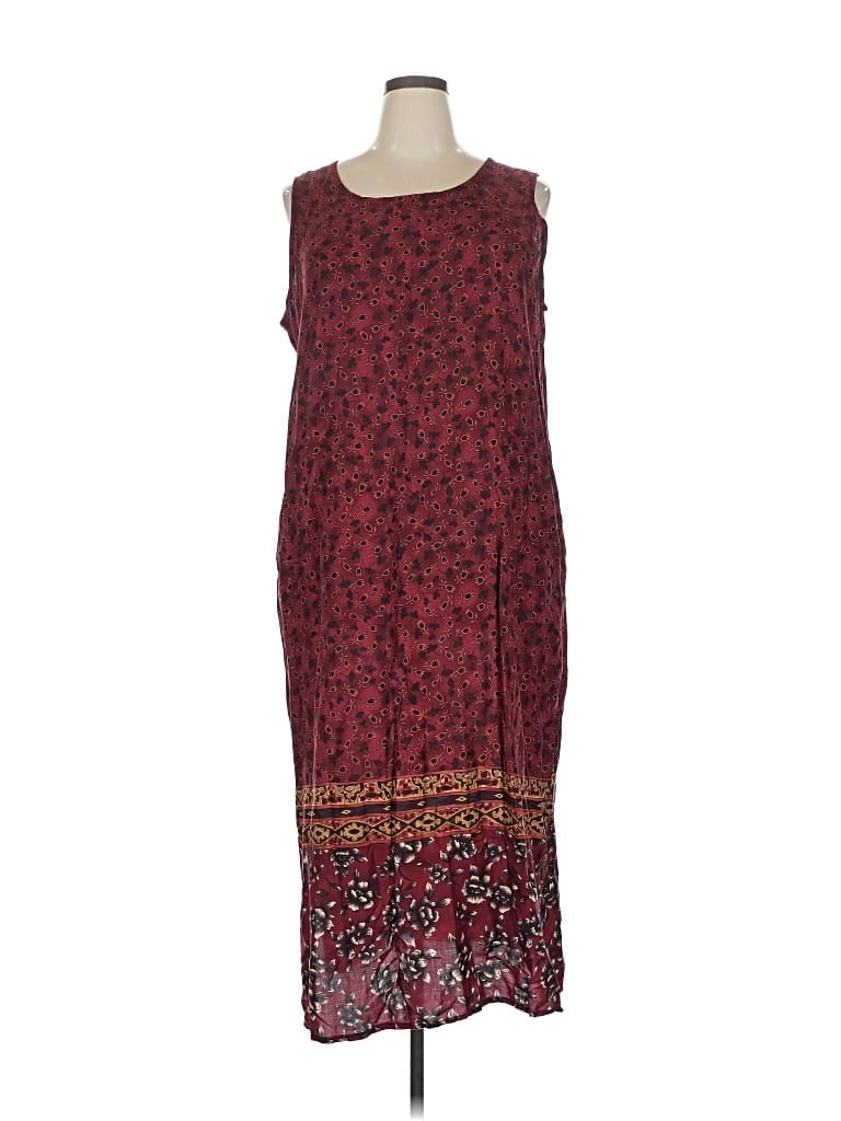 Pre-owned Notations Casual Dress In Burgundy