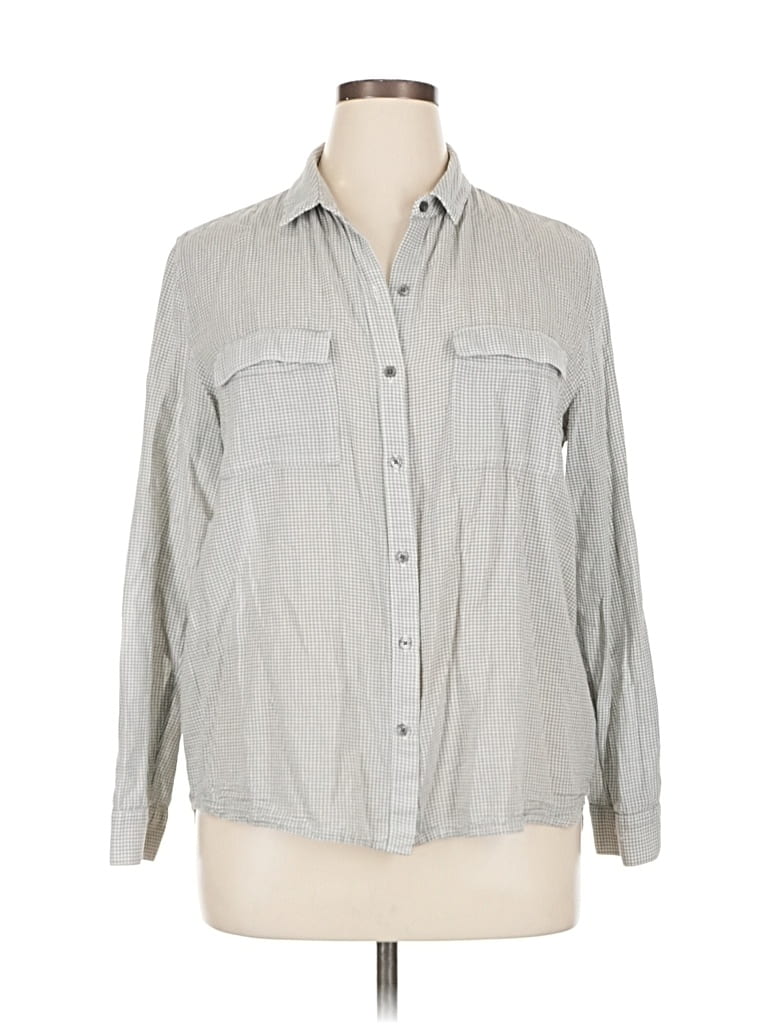 Pre-owned Gap Outlet Long Sleeve Button Down Shirt In Gray