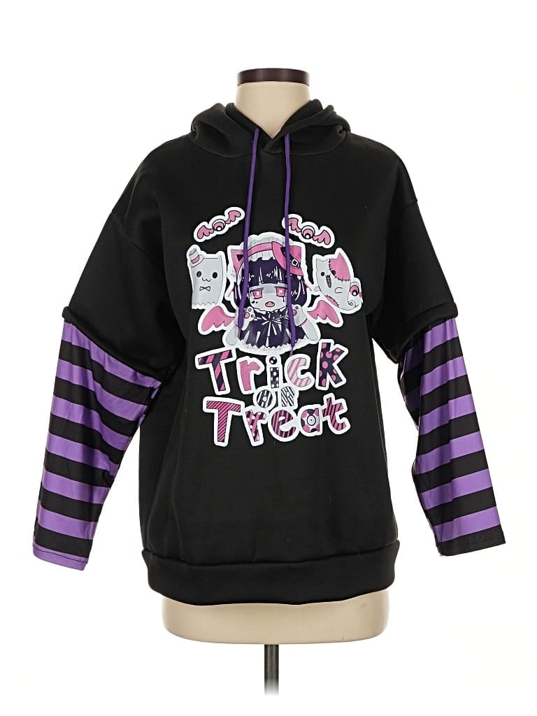 Pre-owned Unbranded Pullover Hoodie In Black