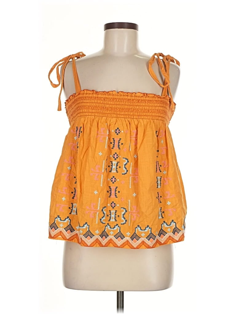 Pre-owned By Anthropologie Sleeveless Blouse In Orange