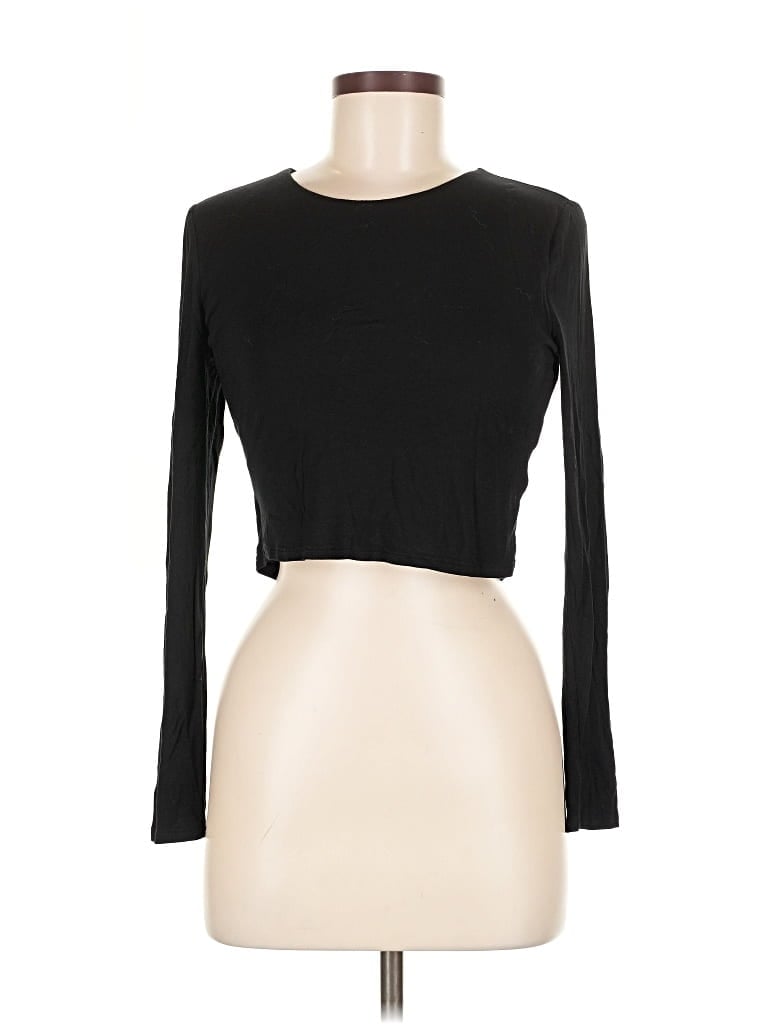 Pre-owned Bar Iii Long Sleeve T-shirt In Black