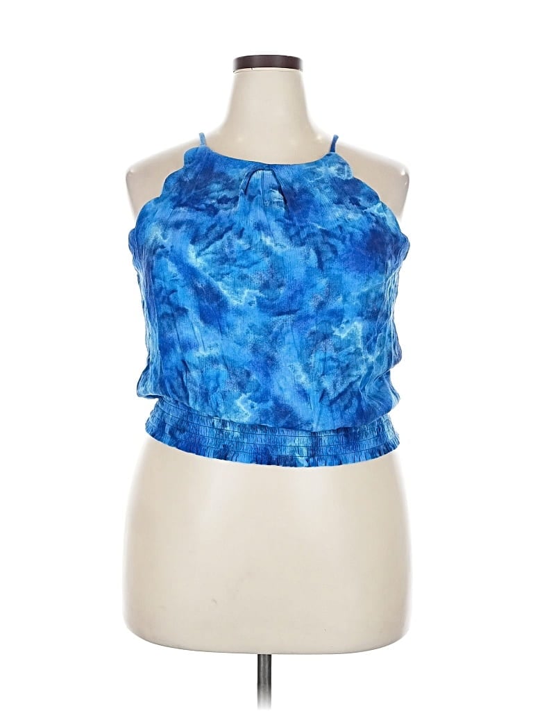 Pre-owned By & By Sleeveless Blouse In Blue