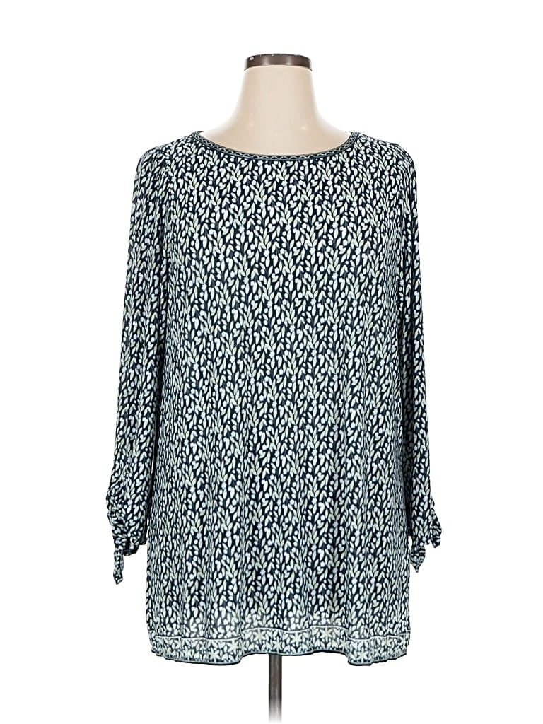 Pre-owned Max Studio 3/4 Sleeve T-shirt In Blue