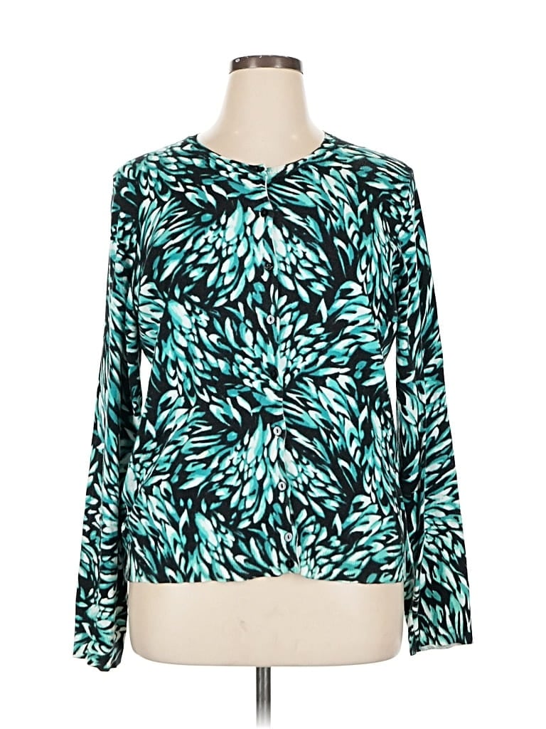 Pre-owned Karen Scott Cardigan Sweater In Blue