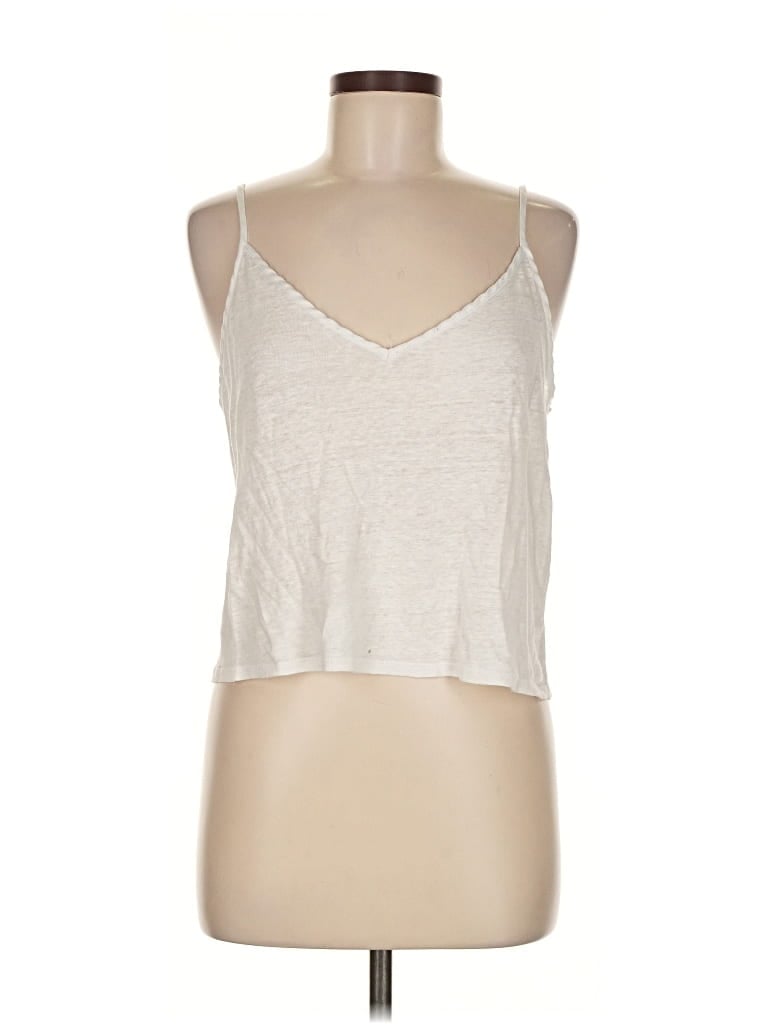 Pre-owned Zara Tank Top Ivory Halter Neckline Tops In White