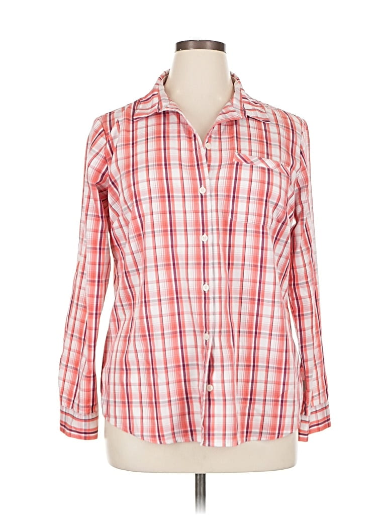 Pre-owned Eddie Bauer Long Sleeve Blouse In Red