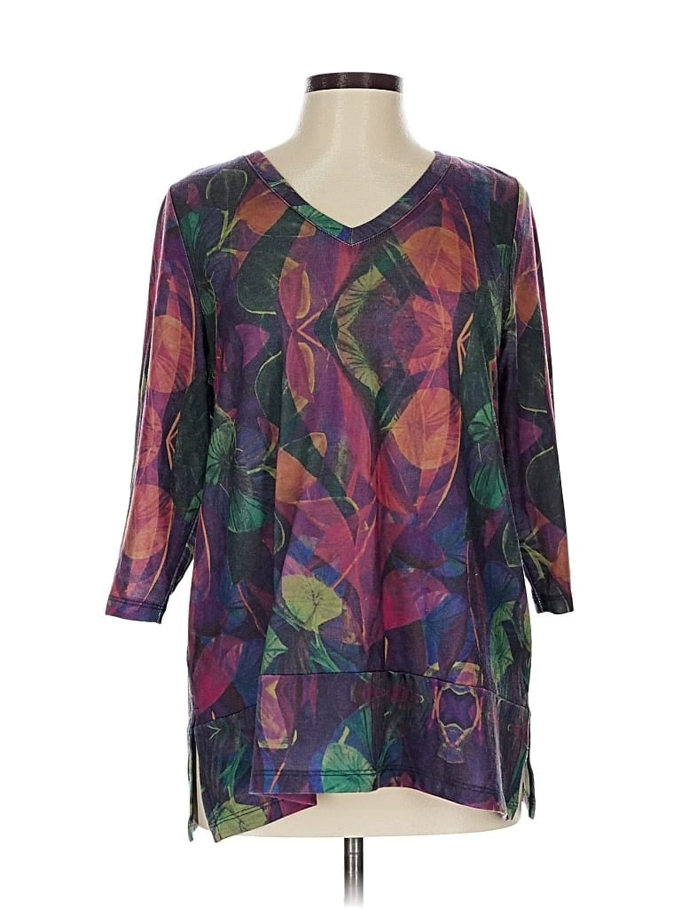 Pre-owned Soft Surroundings 3/4 Sleeve T-shirt In Purple