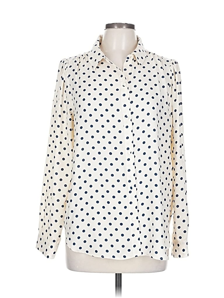 Pre-owned Lc Lauren Conrad Long Sleeve Blouse In White