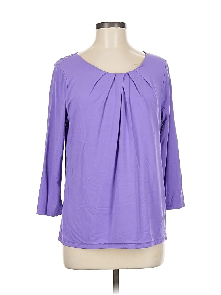 Pre-owned Talbots 3/4 Sleeve T-shirt In Purple