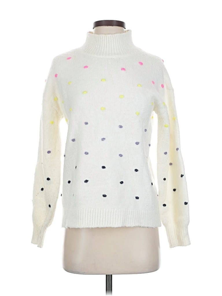 Pre-owned Ann Taylor Loft Turtleneck Sweater In White