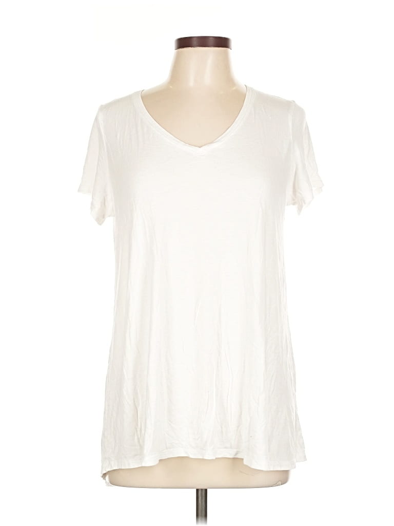 Pre-owned Hue Short Sleeve T-shirt In White