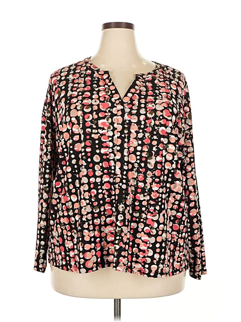 Pre-owned Dana Buchman Long Sleeve Blouse In Black