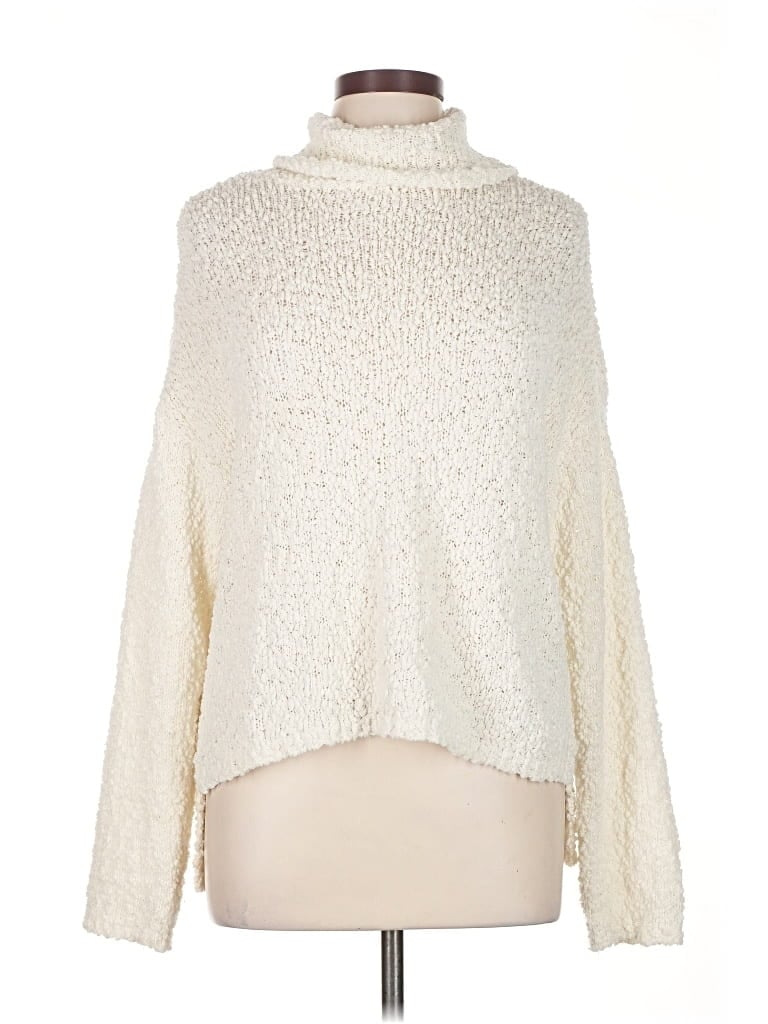 Pre-owned Bobeau Turtleneck Sweater In White