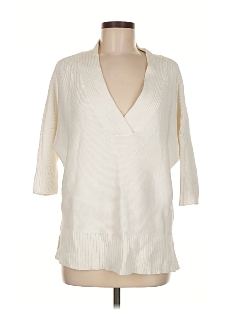 Pre-owned Chico's Cardigan Sweater In White