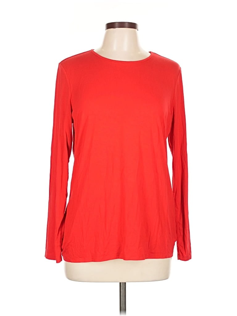 Pre-owned Chico's Long Sleeve T-shirt In Red