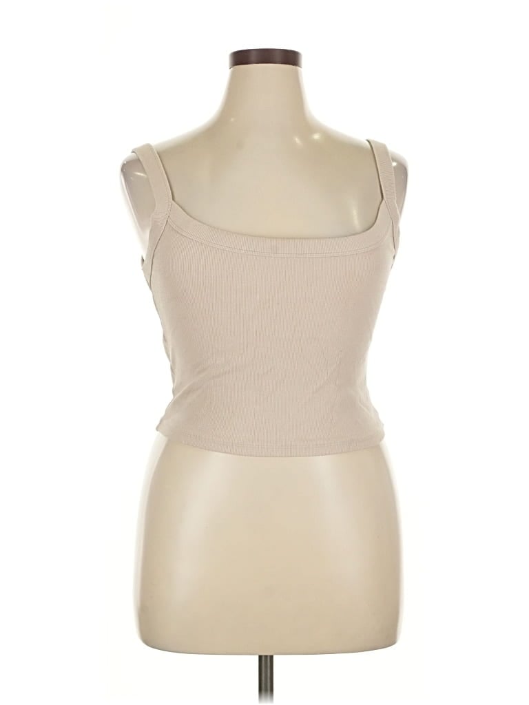 Pre-owned Abercrombie & Fitch Tank Top Tan Strapless Neckline Tops In Brown