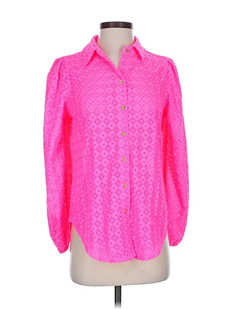 Pre-owned Lilly Pulitzer 3/4 Sleeve Blouse In Pink