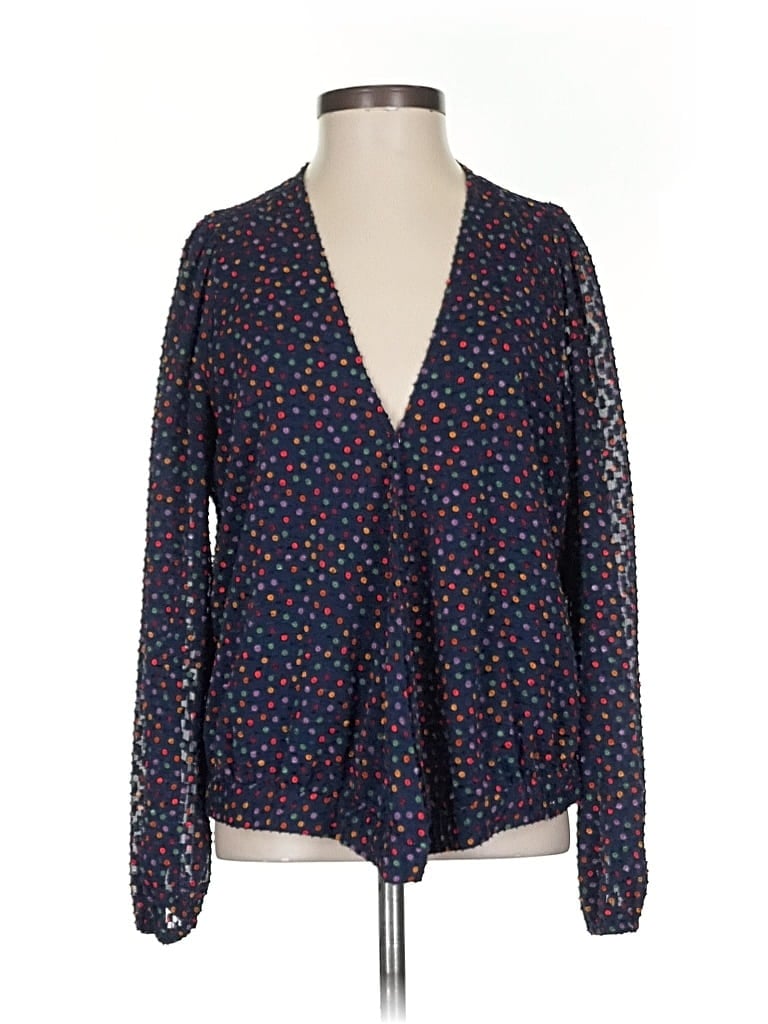 Pre-owned Madewell Long Sleeve Blouse In Blue