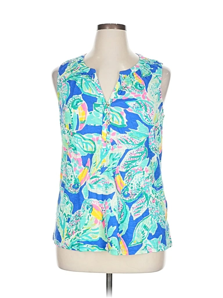 Pre-owned Lilly Pulitzer Sleeveless Blouse In Blue