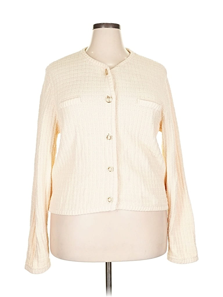 Pre-owned H&m Cardigan Sweater In White