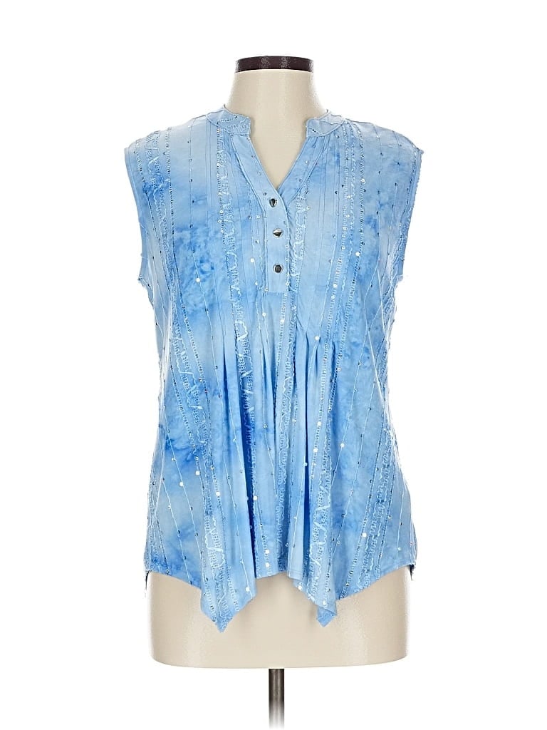 Pre-owned New Directions Sleeveless Blouse In Blue