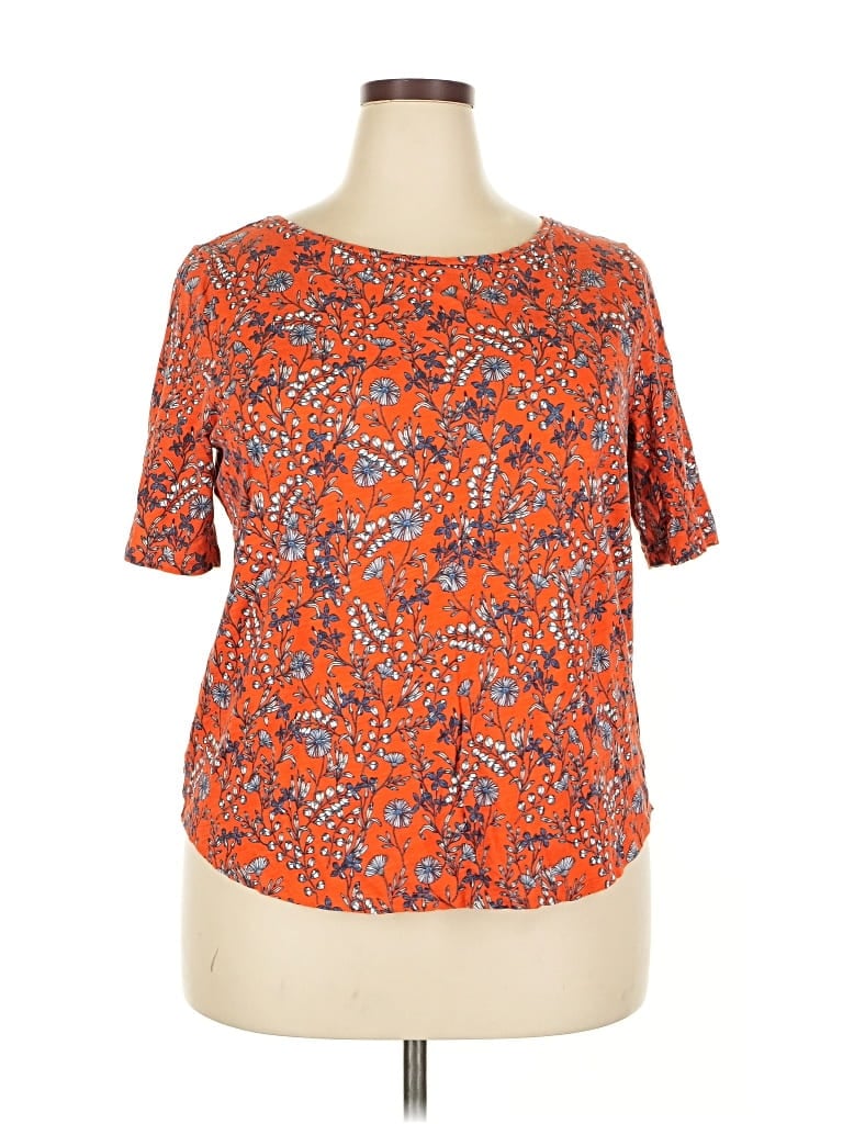 Pre-owned Ann Taylor Loft Short Sleeve T-shirt In Orange