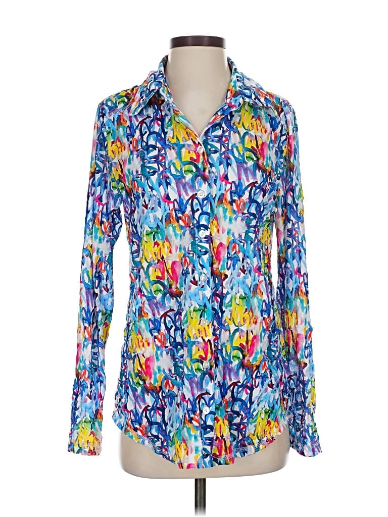 Pre-owned Sno Skins Long Sleeve Blouse In Blue