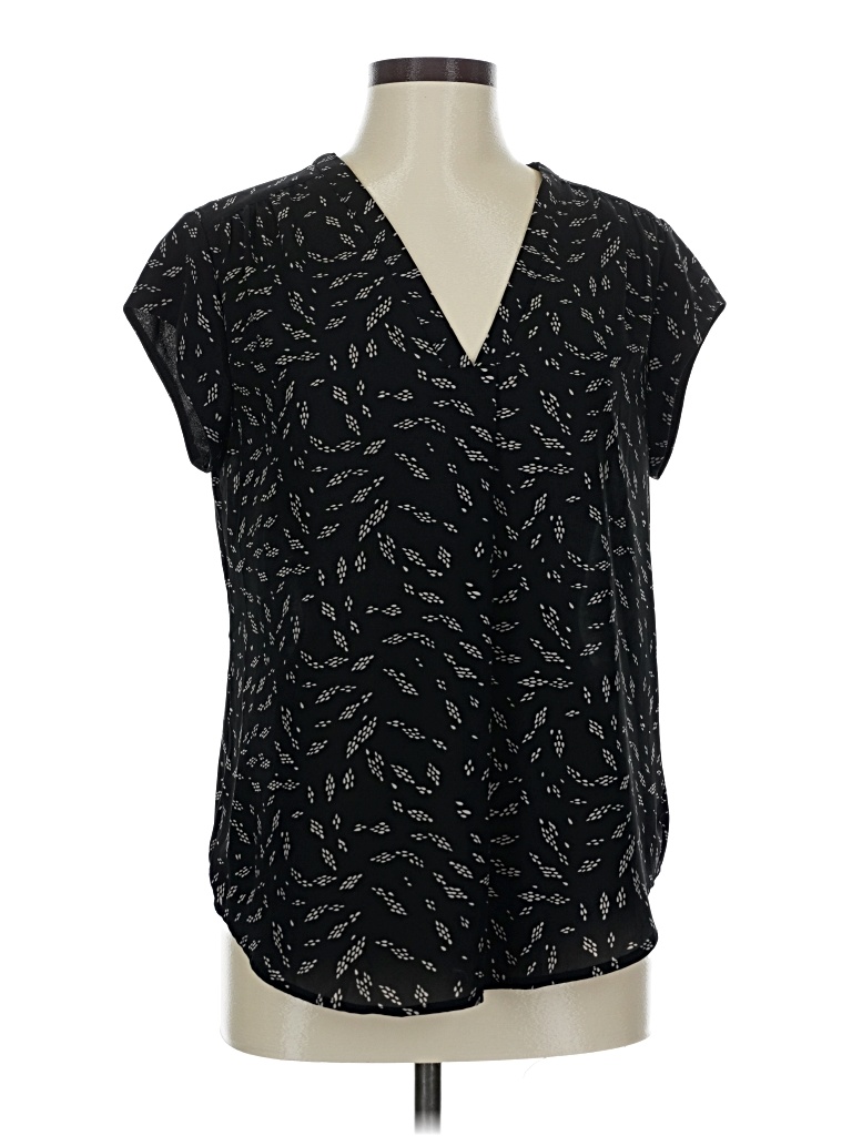Pre-owned Fun2fun Short Sleeve Blouse In Black