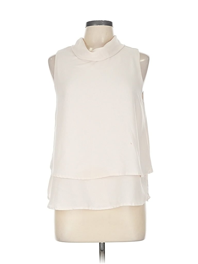 Pre-owned Monteau Sleeveless Blouse In White