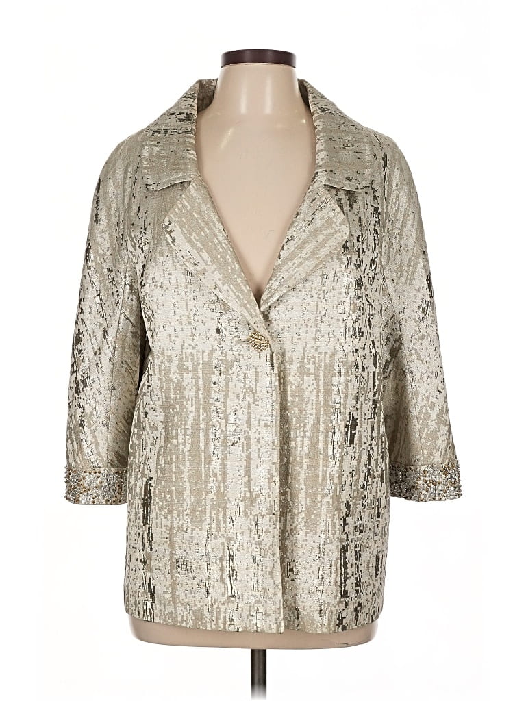 Pre-owned St John Blazer Jacket In Gold