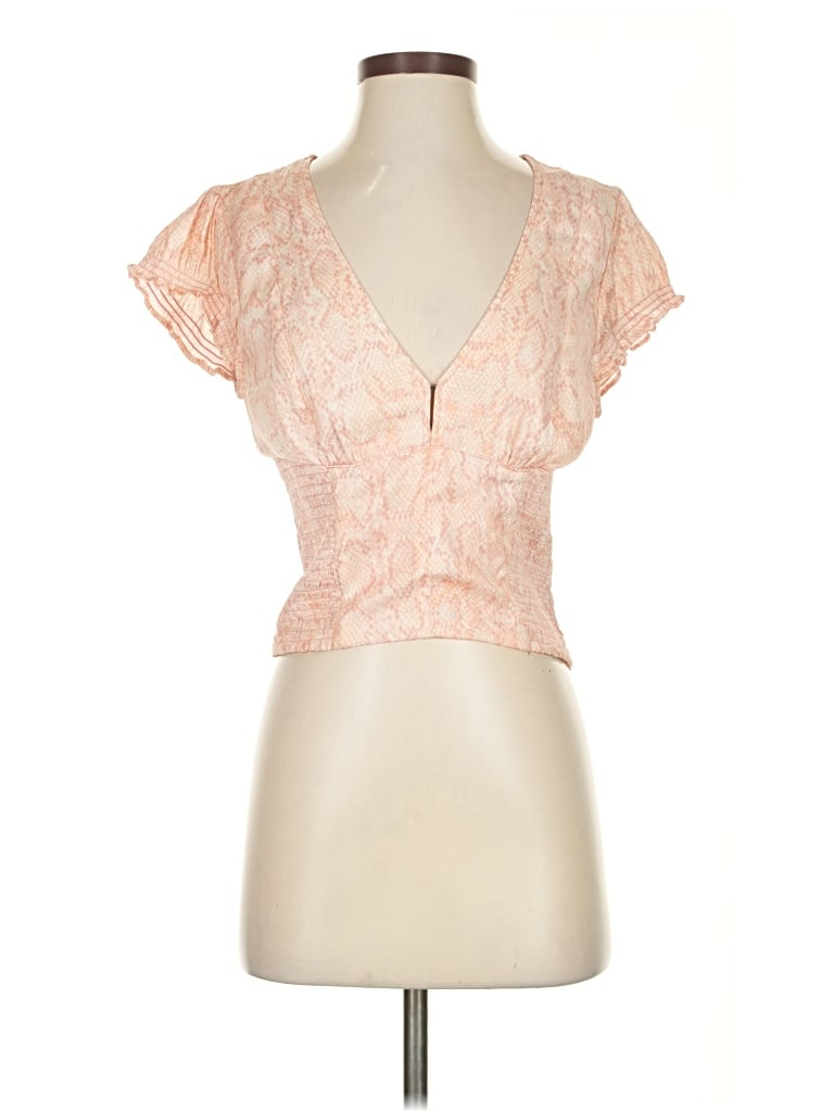 Pre-owned Free People Short Sleeve Blouse In Pink