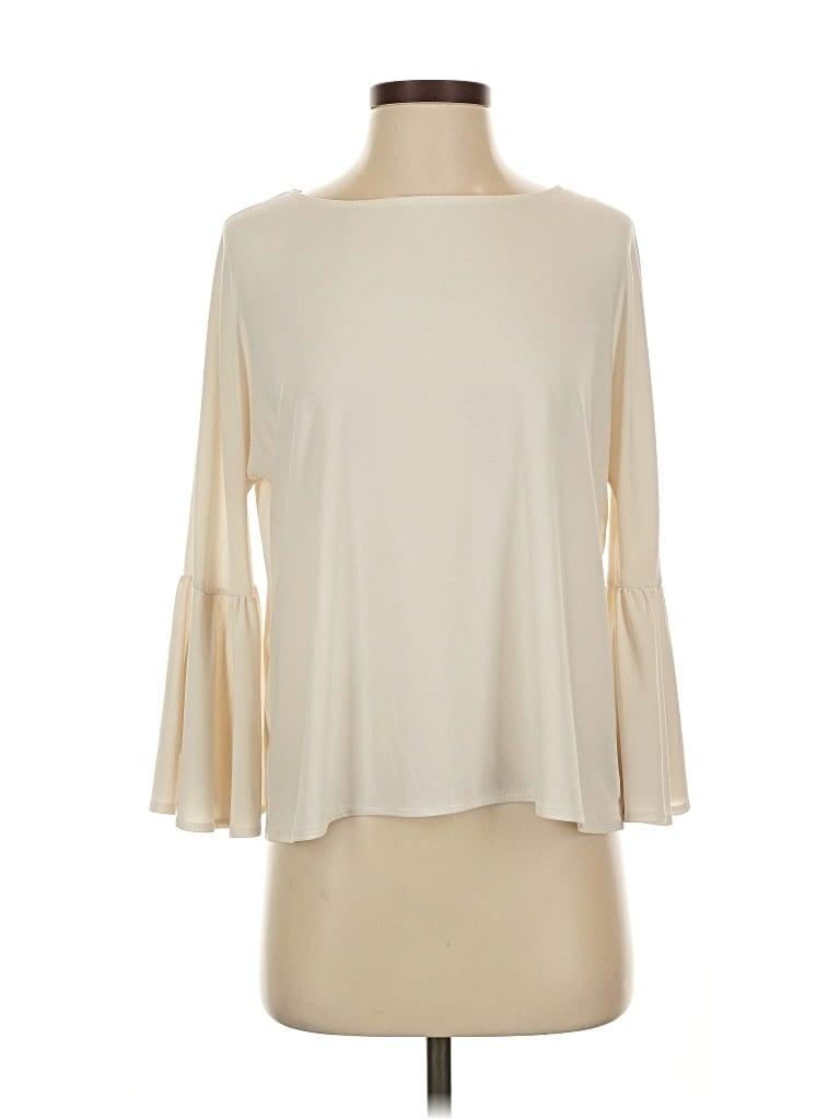 Pre-owned Vince Camuto 3/4 Sleeve Top Ivory Boatneck Tops In White