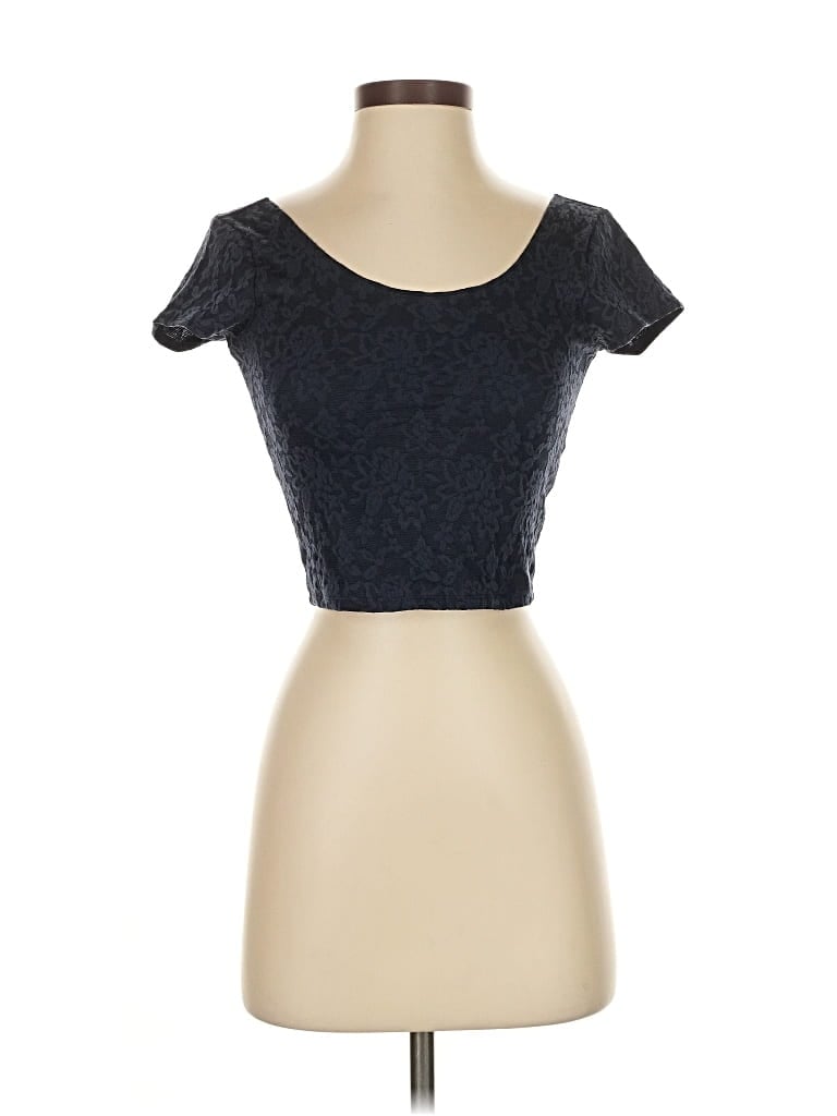 Pre-owned Abercrombie & Fitch Short Sleeve Top Gray Sweetheart Neckline Tops