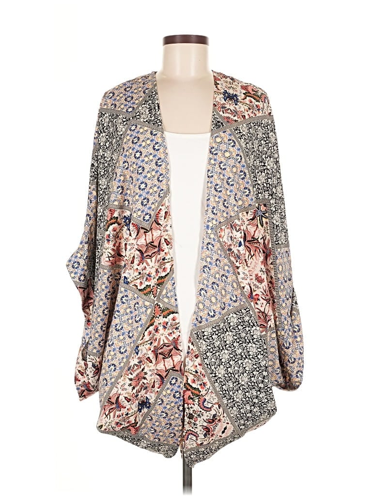 Pre-owned Love Culture Kimono In Gray