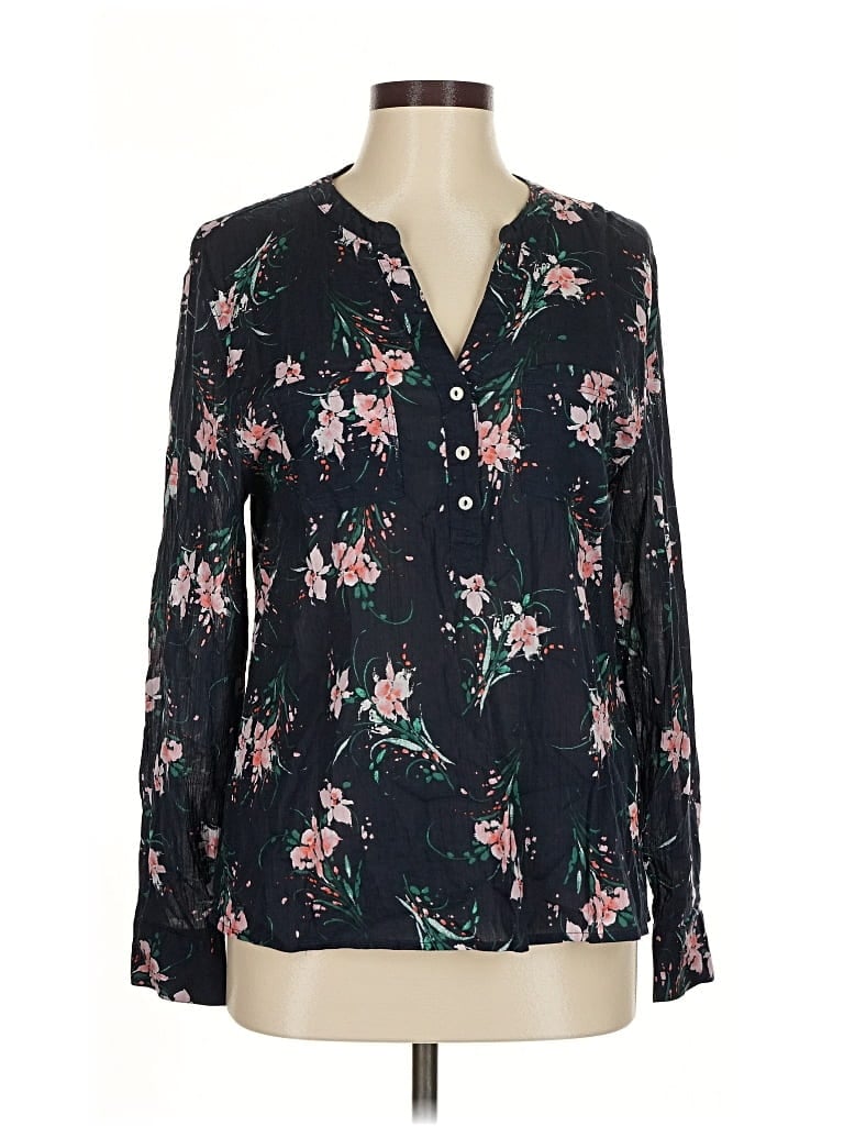 Pre-owned Carve Designs Long Sleeve Blouse In Black