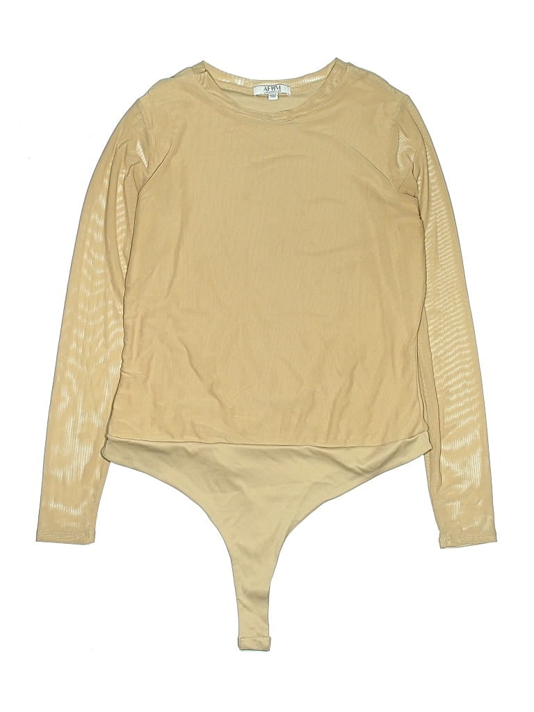Pre-owned Afrm Bodysuit In Gold
