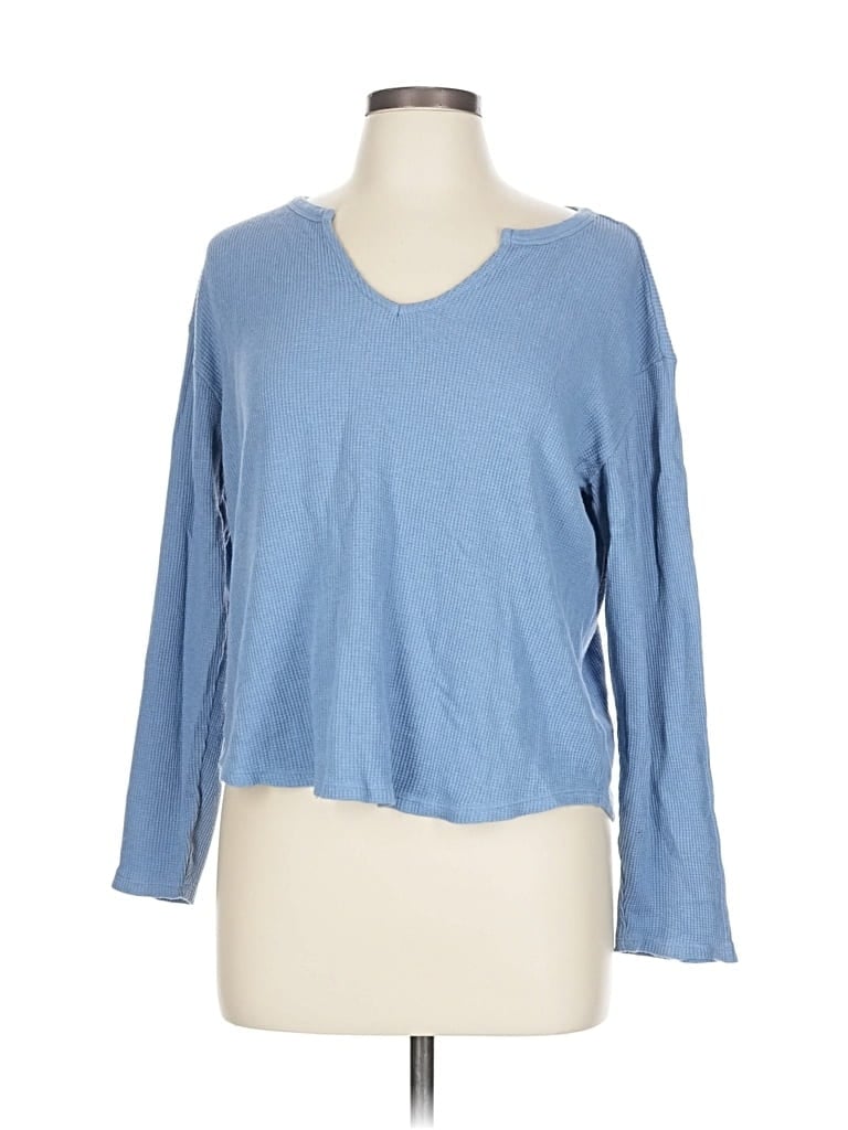 Pre-owned A.n.a. A New Approach Long Sleeve T-shirt In Blue