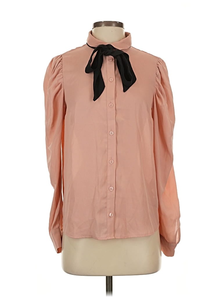 Pre-owned Divided By H&m Long Sleeve Blouse In Pink