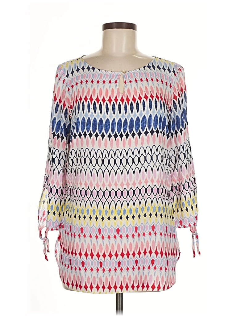 Pre-owned Talbots 3/4 Sleeve Blouse In White