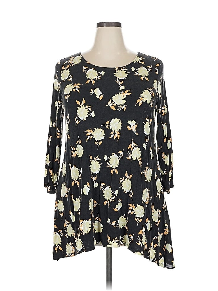 Pre-owned Alfani 3/4 Sleeve T-shirt In Black