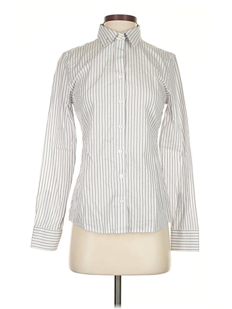 Pre-owned Banana Republic Long Sleeve Button Down Shirt In Silver