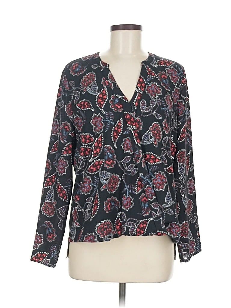 Pre-owned Cooper & Ella Long Sleeve Blouse In Gray